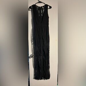 Black lace romper dress